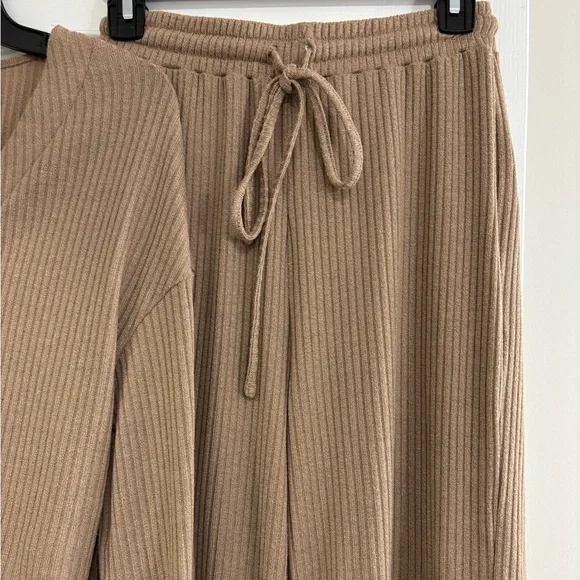 Brown Ribbed Coordinating Pant Set, NWT - Picture 3 of 8